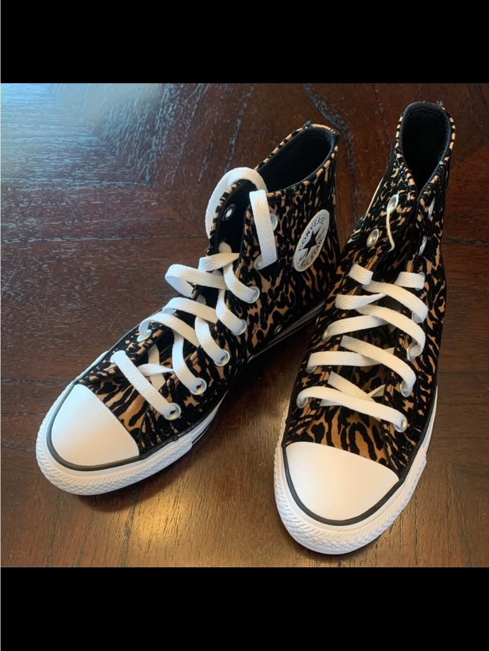 Converse High Top Sneakers - Black & Brown Print